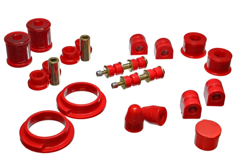 Ford Focus Suspension Bushing Kit - Energy Suspension - Hyper-Flex System - Red - `00-`04